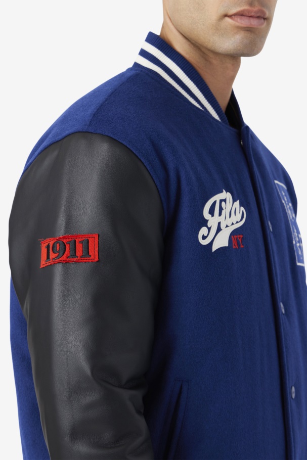 Fila UK Josh Varsity Jacket Blue/Black