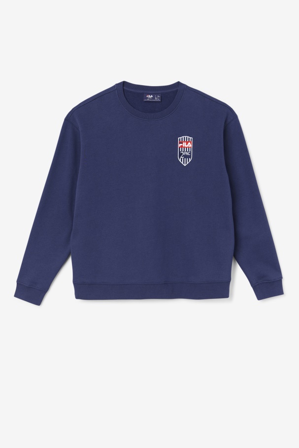 2Pac Fleece Patch Crew Fila UK Navy