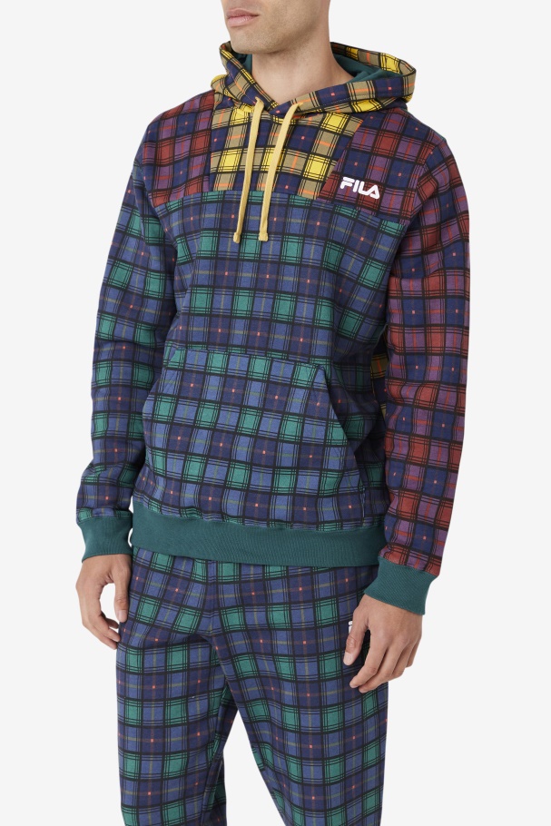 June Bug/Rhubarb/Navy Dorm Plaid Hoodie Fila UK
