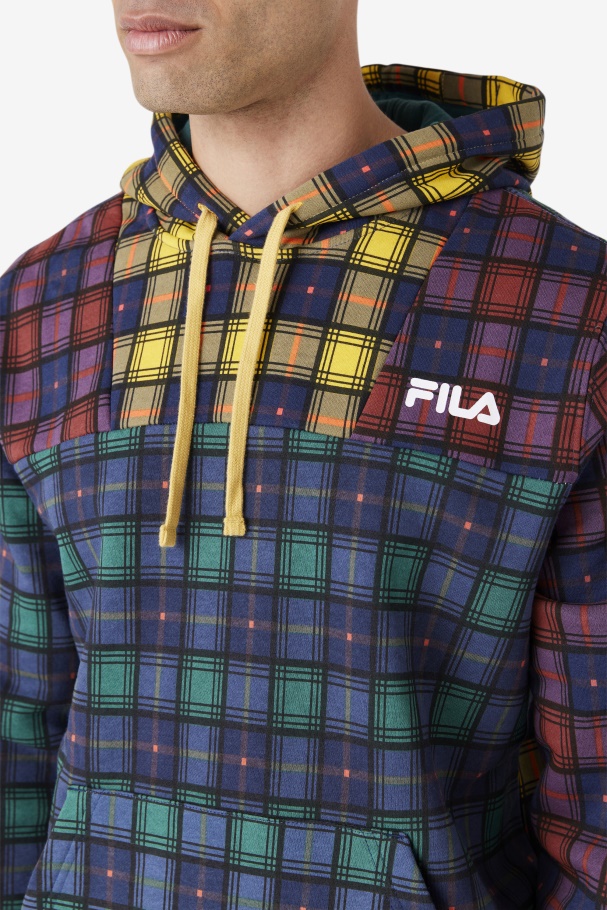 June Bug/Rhubarb/Navy Dorm Plaid Hoodie Fila UK