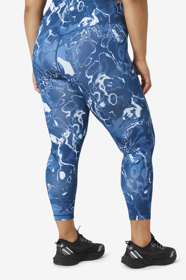 Forza Sleek 7/8 Leggings Navy Marble Fila UK