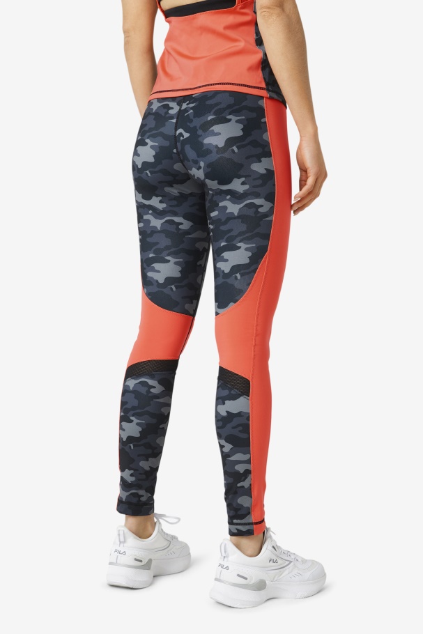 Forza Color Blocked Legging Fila UK Dark Camo/Coral/Black