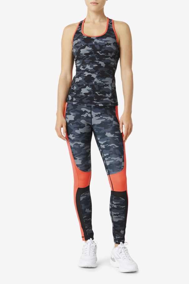 Forza Color Blocked Legging Fila UK Dark Camo/Coral/Black