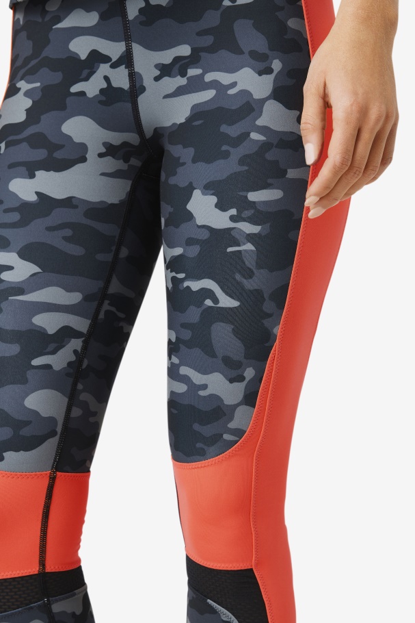 Forza Color Blocked Legging Fila UK Dark Camo/Coral/Black