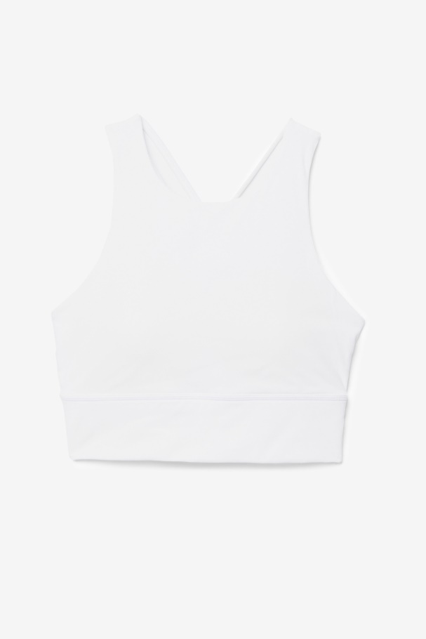 White Fila UK Uplift High Neck Sports Bra