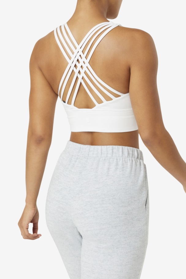 White Fila UK Uplift High Neck Sports Bra