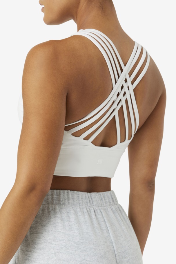 White Fila UK Uplift High Neck Sports Bra