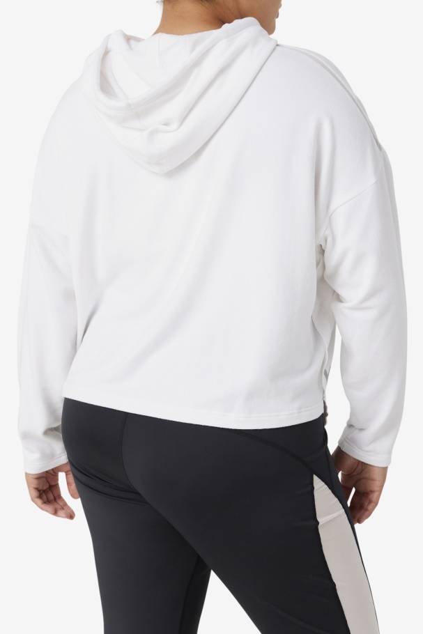 Fila UK Fi-Lux Cropped Hoodie White