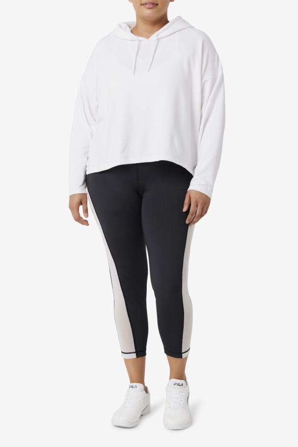 Fila UK Fi-Lux Cropped Hoodie White