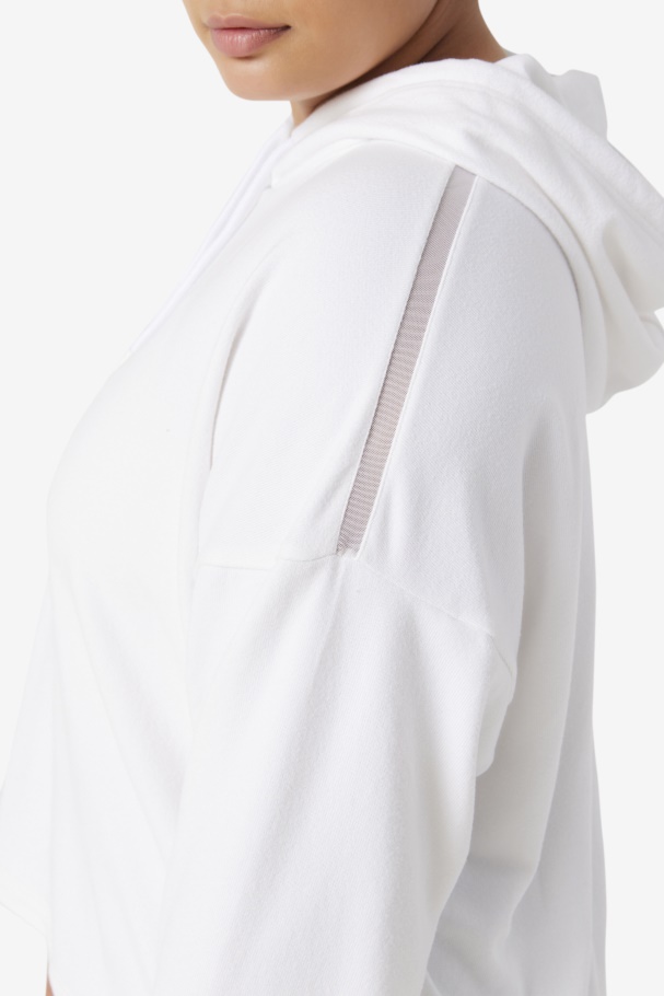 Fila UK Fi-Lux Cropped Hoodie White