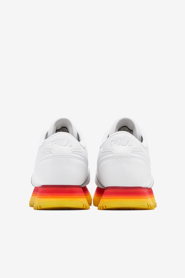 Women\'s Orbit Stripe White/Rhubarb/Lemon Fila UK