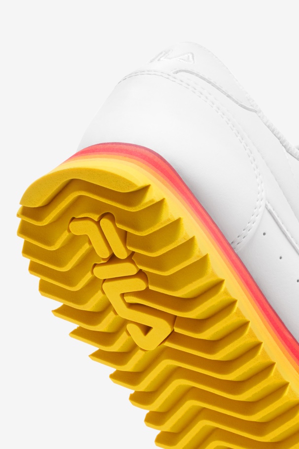 Women\'s Orbit Stripe White/Rhubarb/Lemon Fila UK