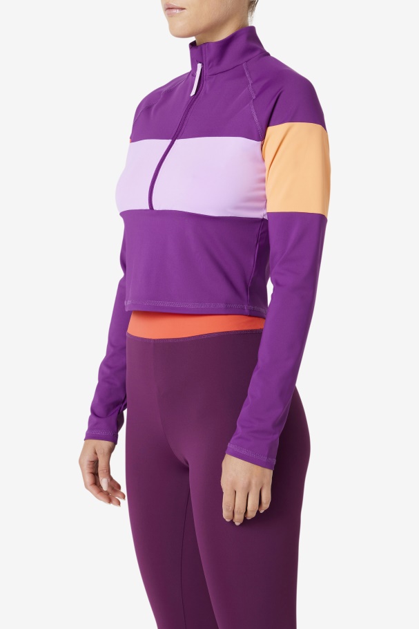 Fila UK Jaida Based Layer Half Zip Charisma/Crocus Petal/Cayenne