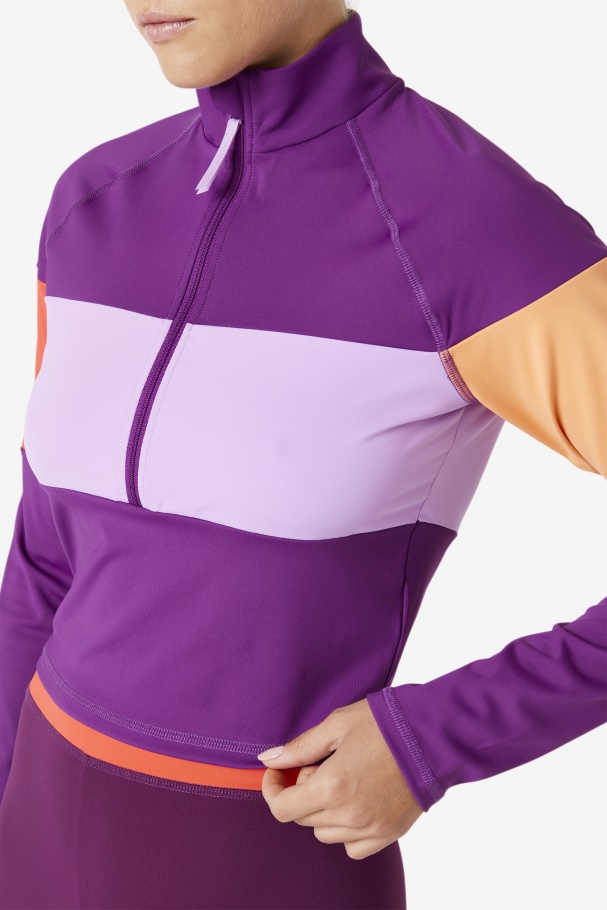 Fila UK Jaida Based Layer Half Zip Charisma/Crocus Petal/Cayenne