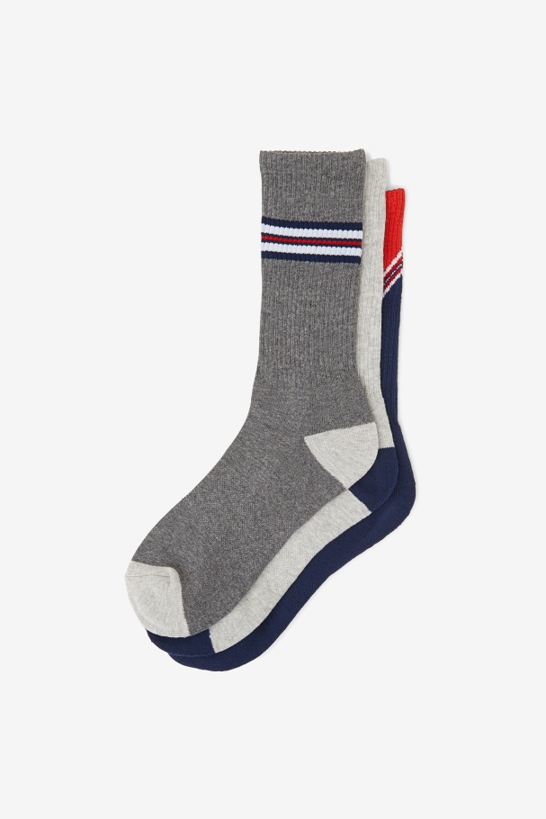 Fila UK Men\'s Chevron Crew Sock 3-Pack Navy