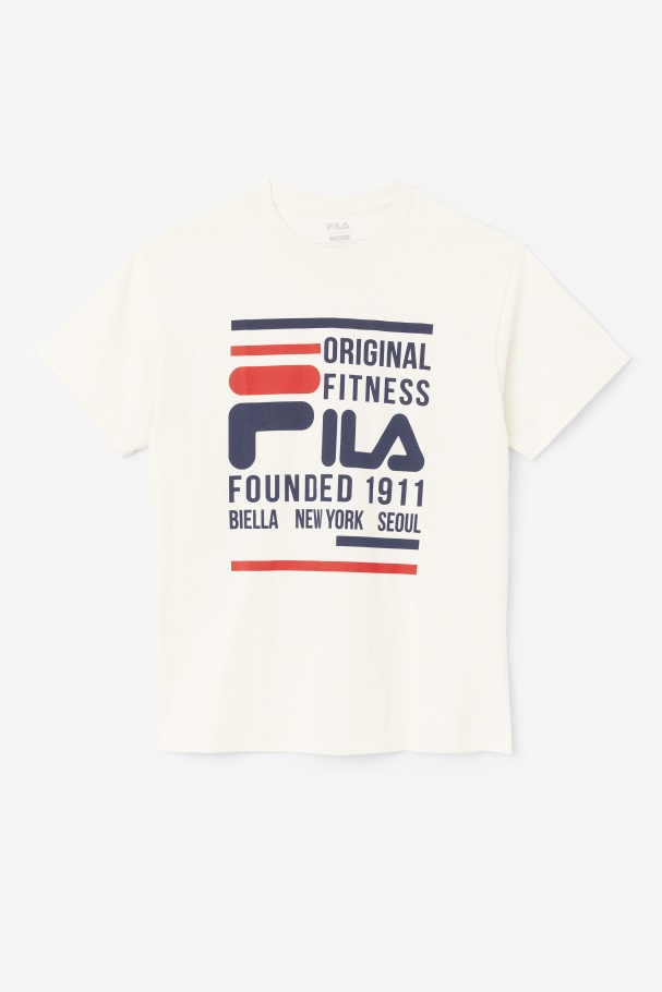 Fila UK Gardenia/Navy/Red Original Fitness Tee