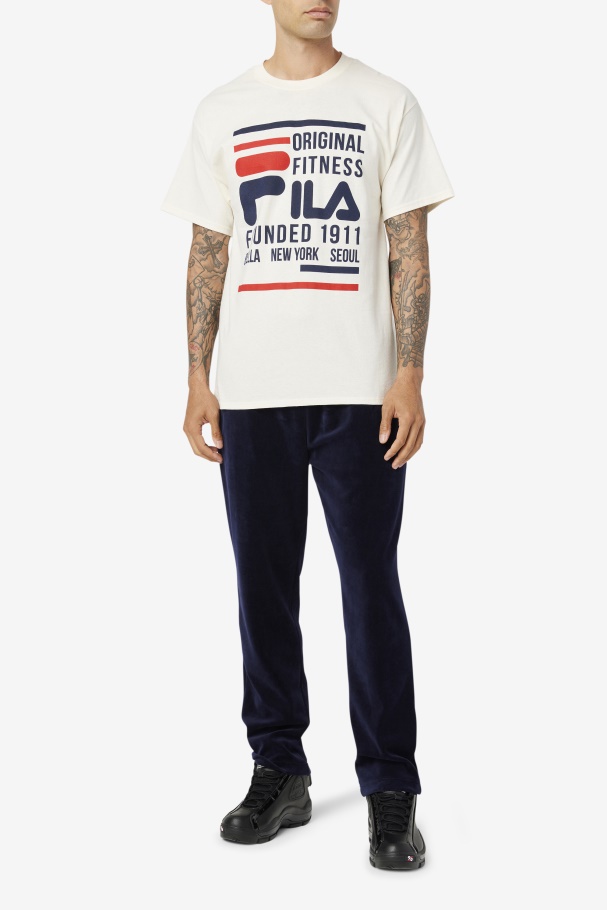 Fila UK Gardenia/Navy/Red Original Fitness Tee
