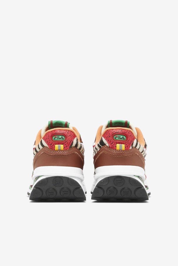 Sequoia/Red/Seedpearl Fila UK Women\'s Renno Zero Animal