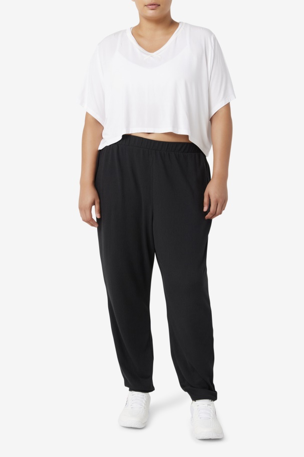 Fila UK White Fi-Lux Hi-Low Crop Top