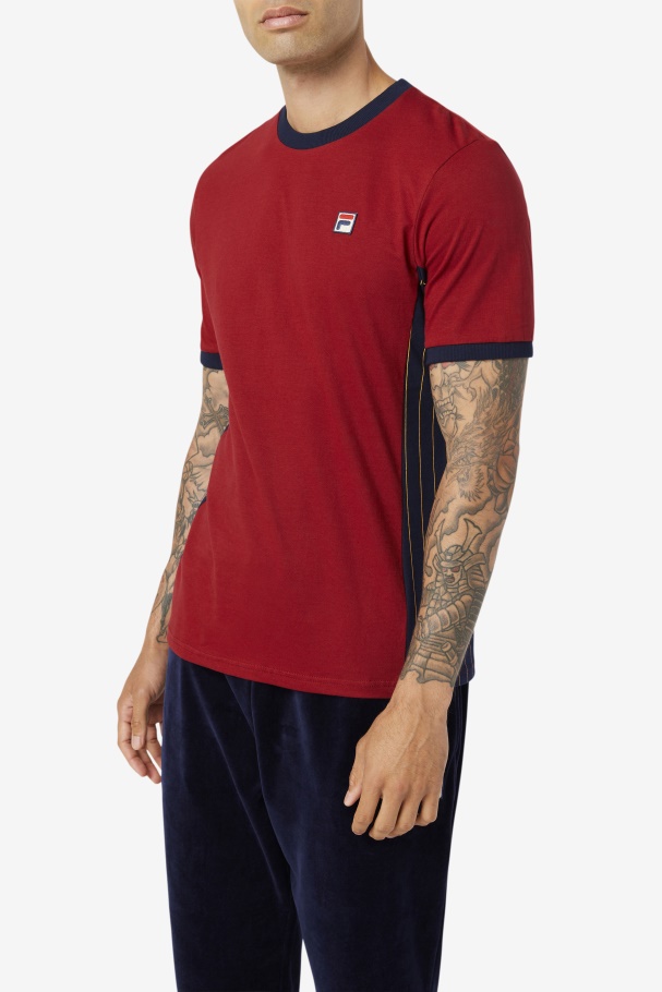 Rhubarb/Peacoat/Golden Glow Warner Tee Fila UK
