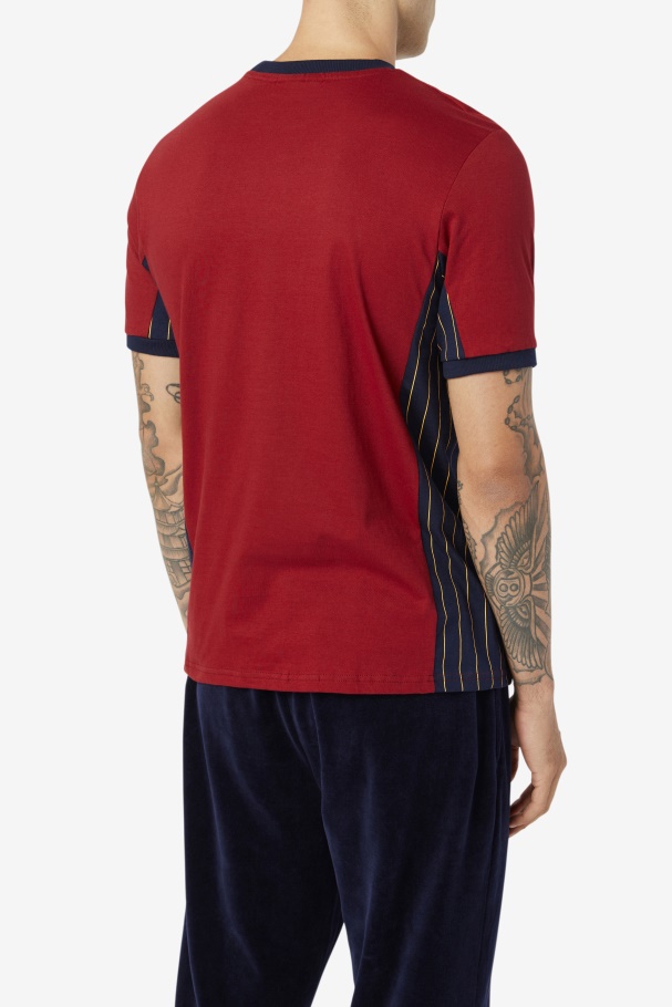Rhubarb/Peacoat/Golden Glow Warner Tee Fila UK