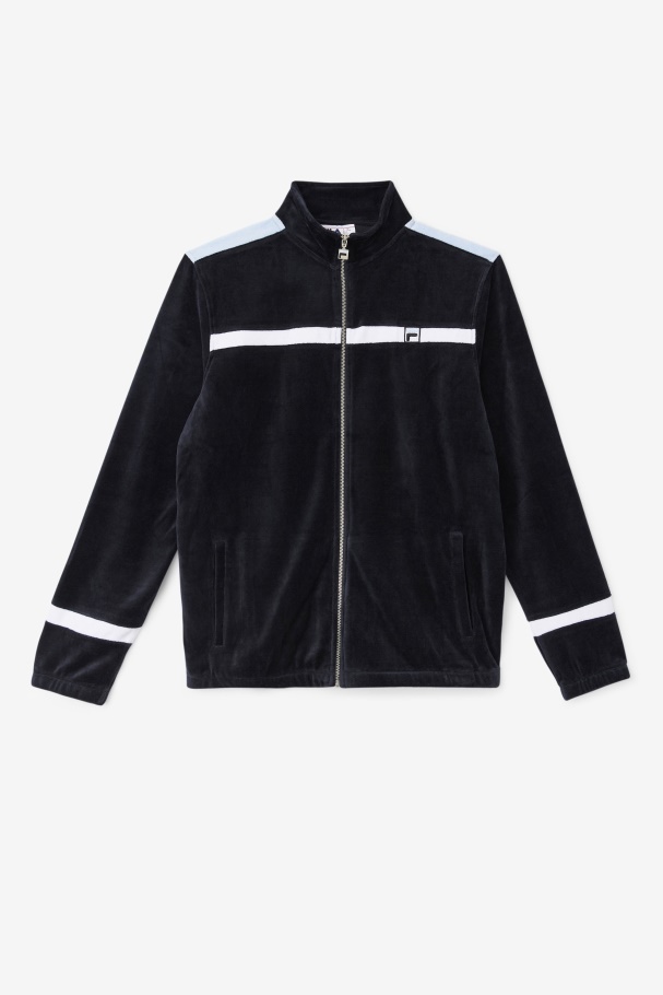 Black/White/Skyway Ravid Velour Jacket Fila UK