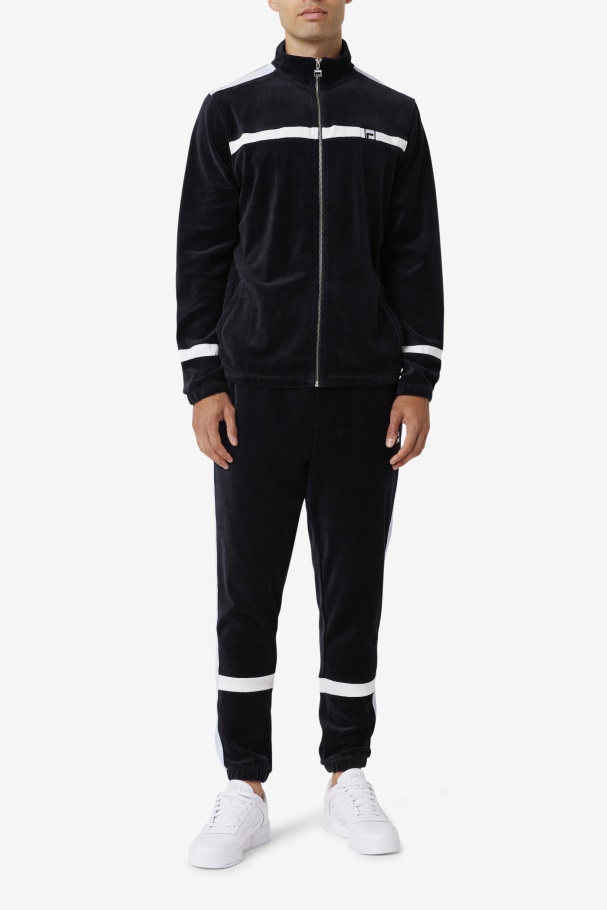 Black/White/Skyway Ravid Velour Jacket Fila UK