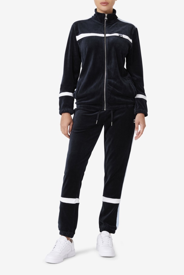 Black/White/Skyway Ravid Velour Jacket Fila UK