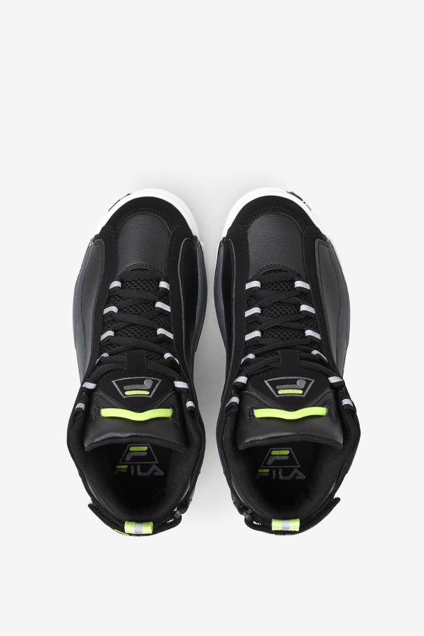 Black/Sunny Lime/Castlerock Little Kids\' Grant Hill 2 Fila UK