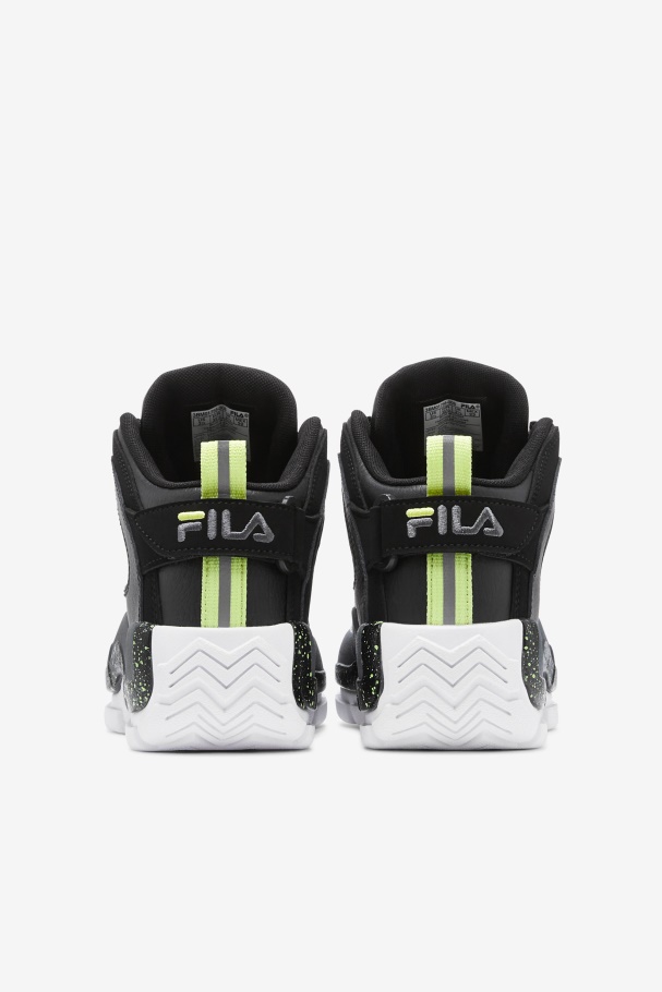 Black/Sunny Lime/Castlerock Little Kids\' Grant Hill 2 Fila UK