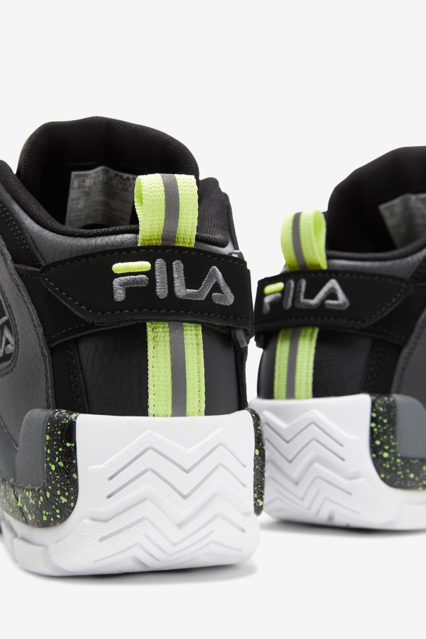 Black/Sunny Lime/Castlerock Little Kids\' Grant Hill 2 Fila UK