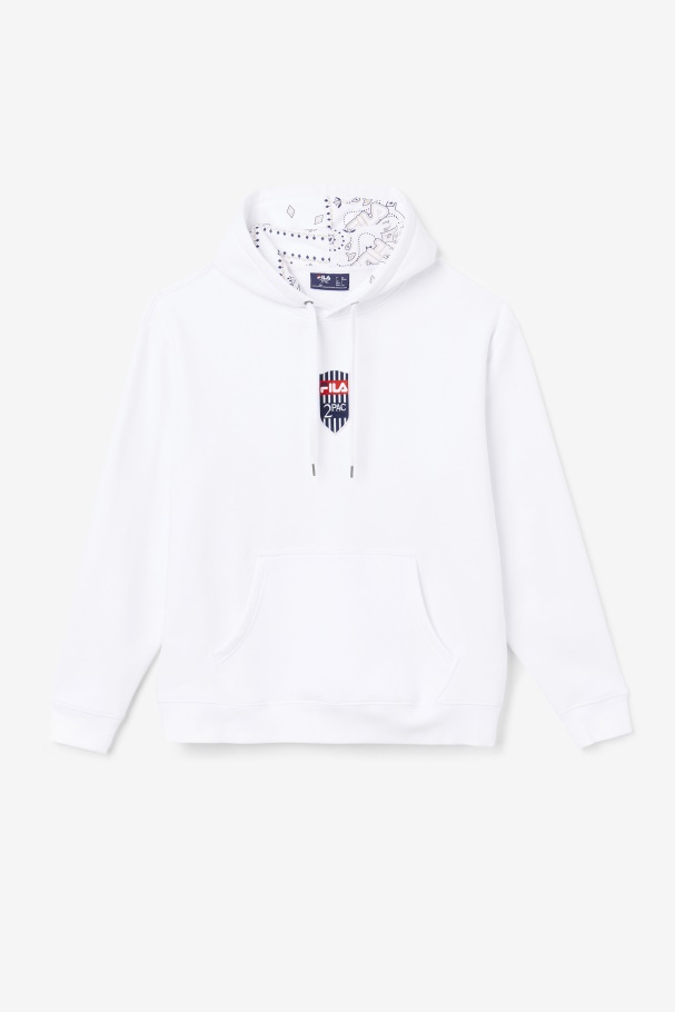 White Fila UK 2Pac Patch Hoodie