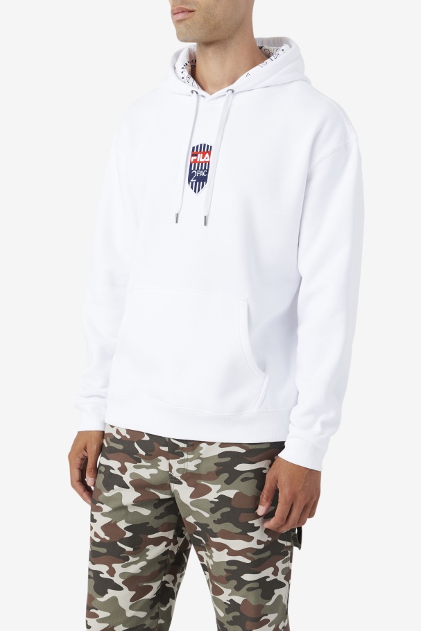 White Fila UK 2Pac Patch Hoodie