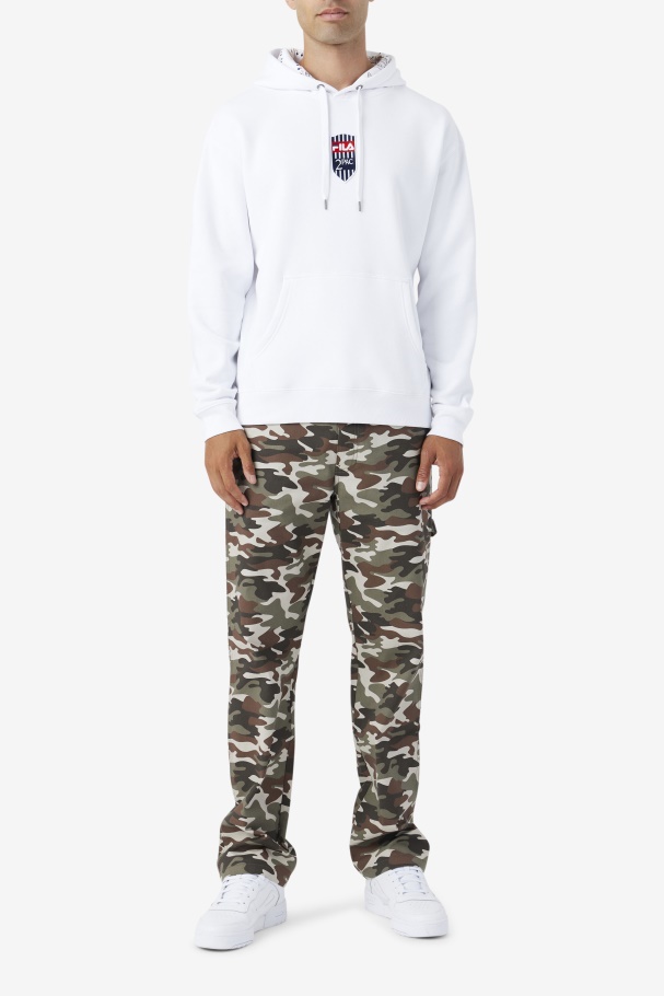 White Fila UK 2Pac Patch Hoodie