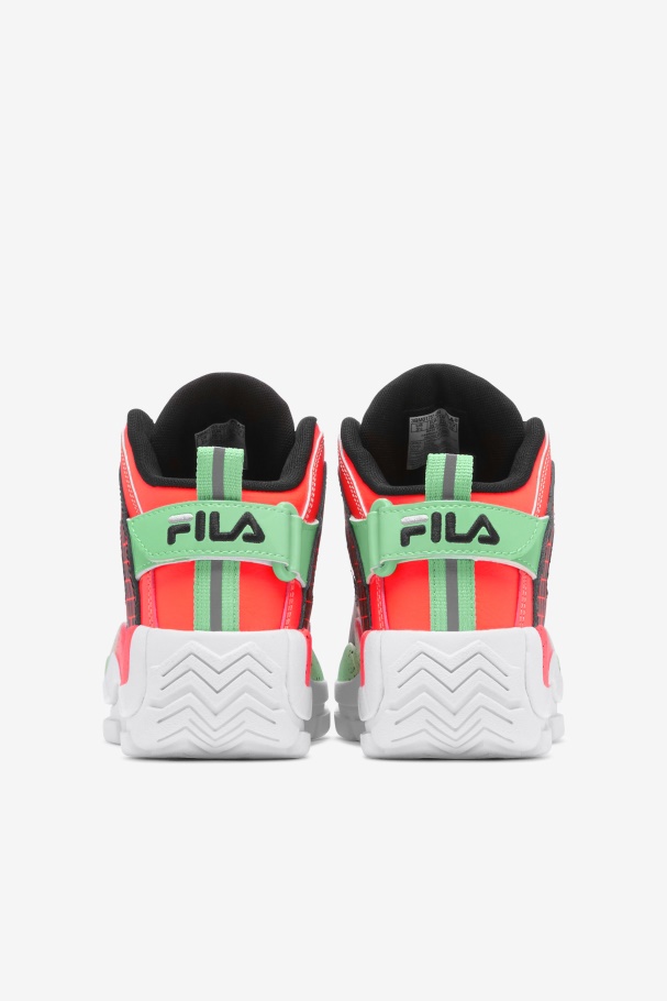 Big Kids\' Grant Hill 2 Fila UK Black/Fiery Coral/Green Ash