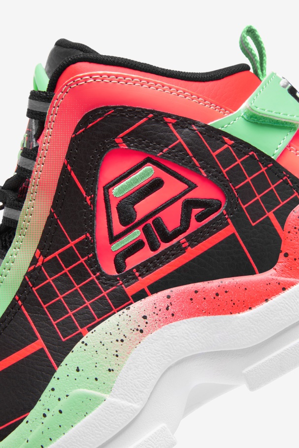 Big Kids\' Grant Hill 2 Fila UK Black/Fiery Coral/Green Ash