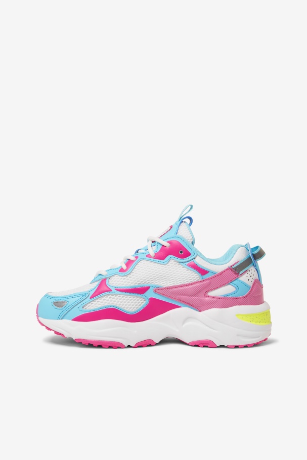 Fila UK Women\'s Ray Tracer Apex White/Pink Glo/Bluefish