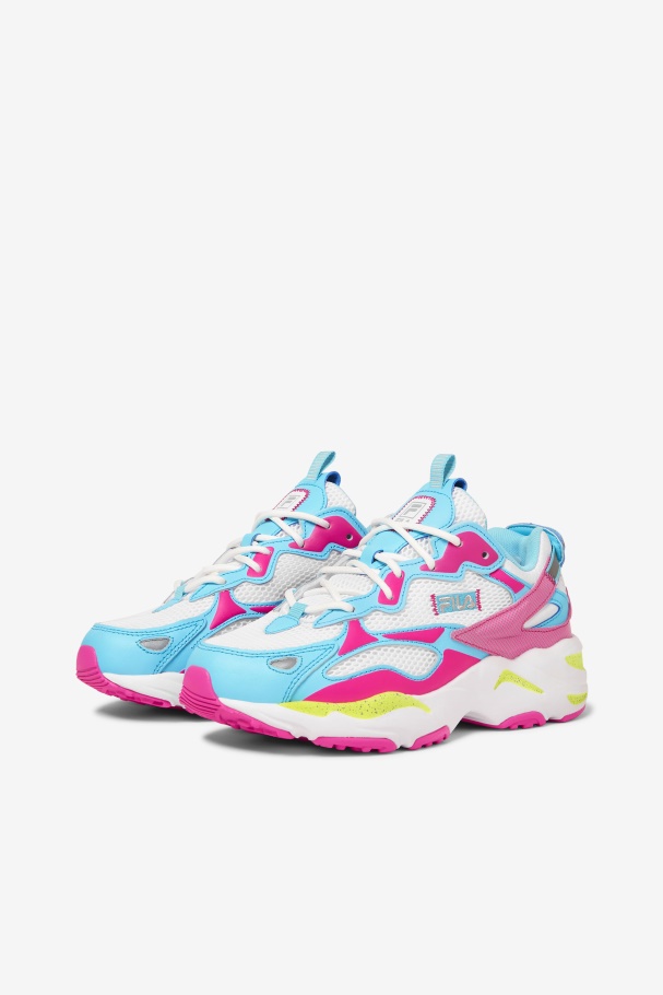 Fila UK Women\'s Ray Tracer Apex White/Pink Glo/Bluefish