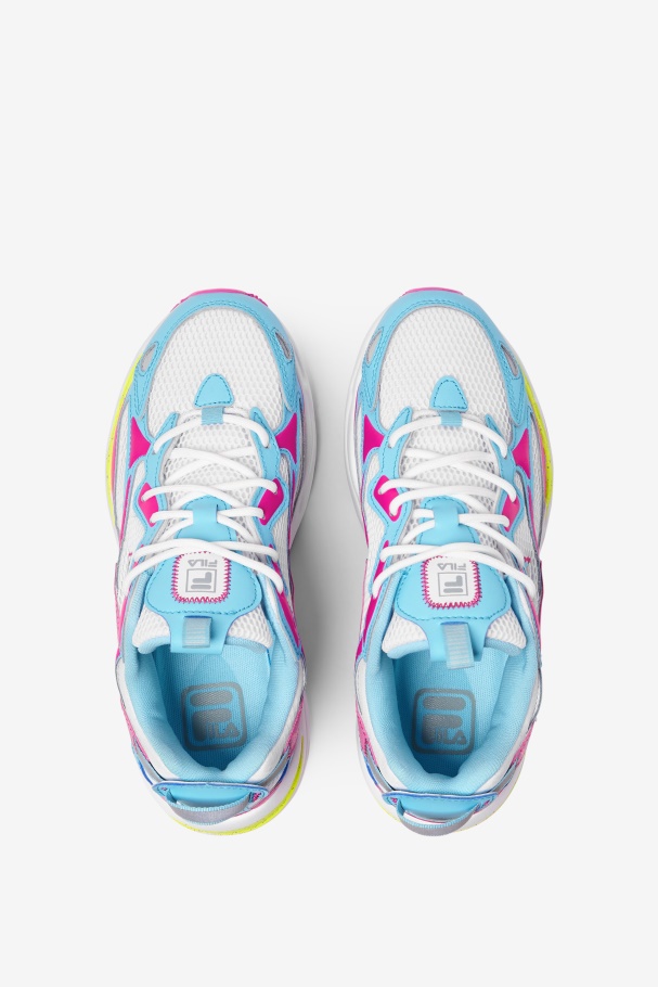 Fila UK Women\'s Ray Tracer Apex White/Pink Glo/Bluefish