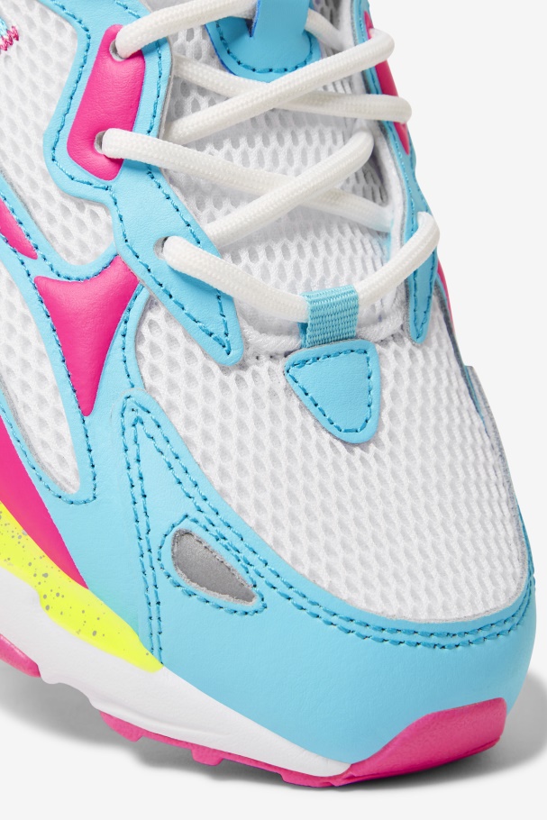 Fila UK Women\'s Ray Tracer Apex White/Pink Glo/Bluefish