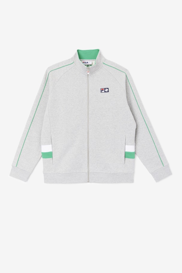 Sutton Track Jacket Light Grey/Jelly Bean/White Fila UK
