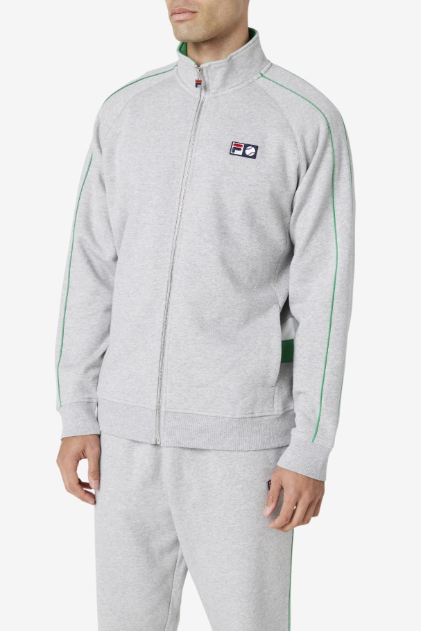 Sutton Track Jacket Light Grey/Jelly Bean/White Fila UK