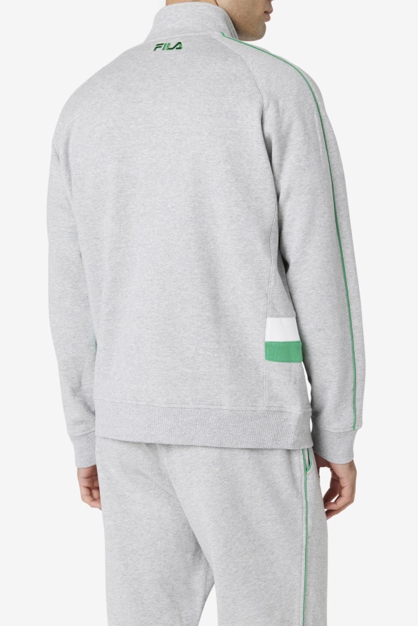 Sutton Track Jacket Light Grey/Jelly Bean/White Fila UK