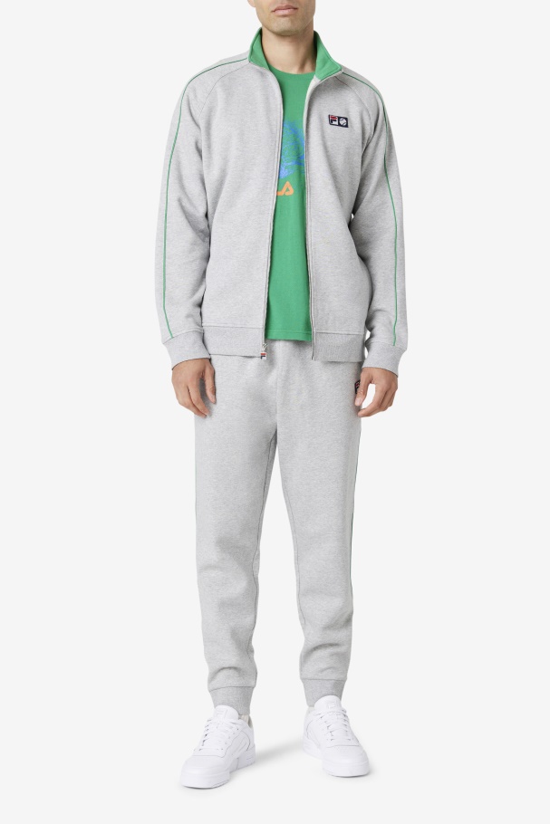 Sutton Track Jacket Light Grey/Jelly Bean/White Fila UK