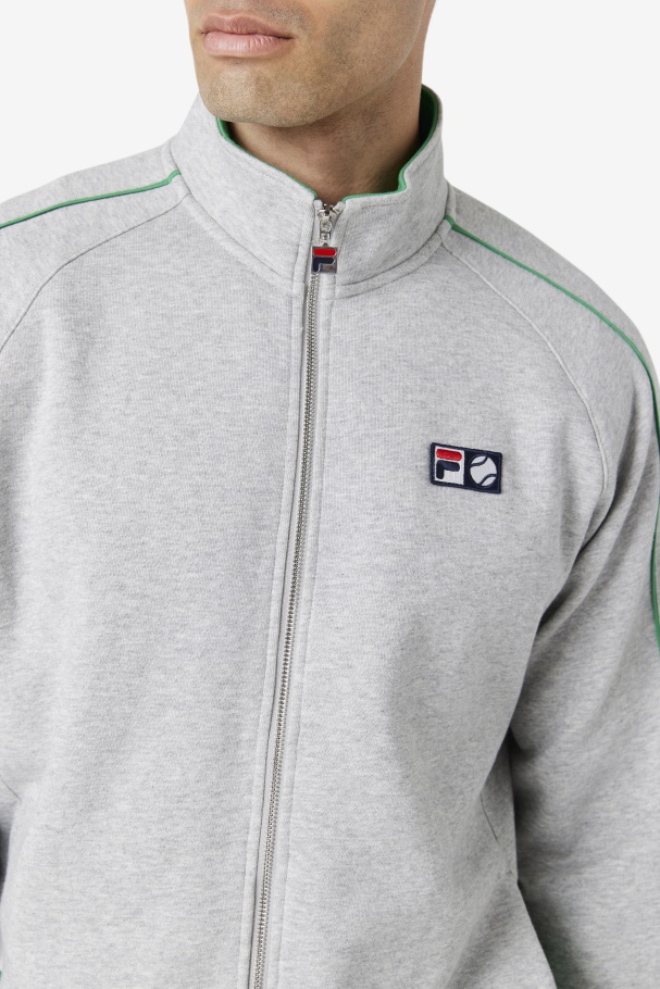Sutton Track Jacket Light Grey/Jelly Bean/White Fila UK