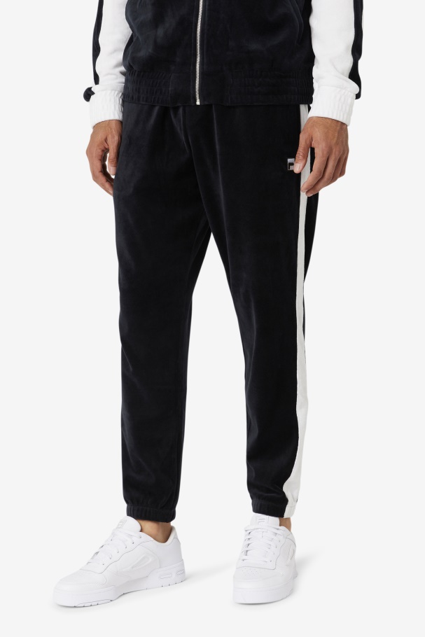 Black/White/Skyway Fila UK Brice Velour Pant