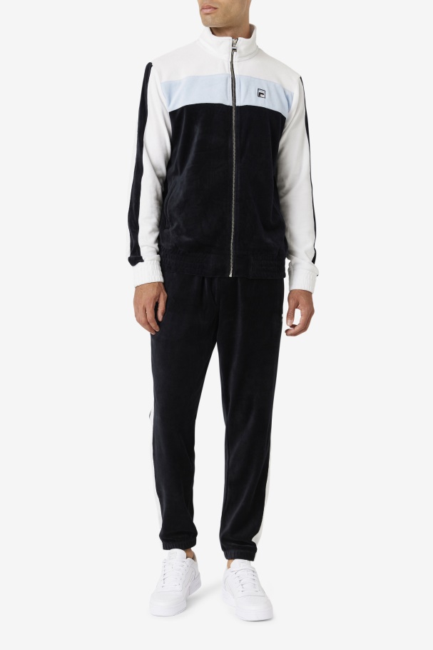 Black/White/Skyway Fila UK Brice Velour Pant