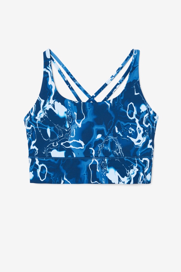 Fila UK Uplift Cross Back Bra Top Navy Marble