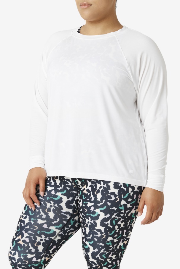Fi-Lux Mesh Back Long Sleeve Crew Fila UK White