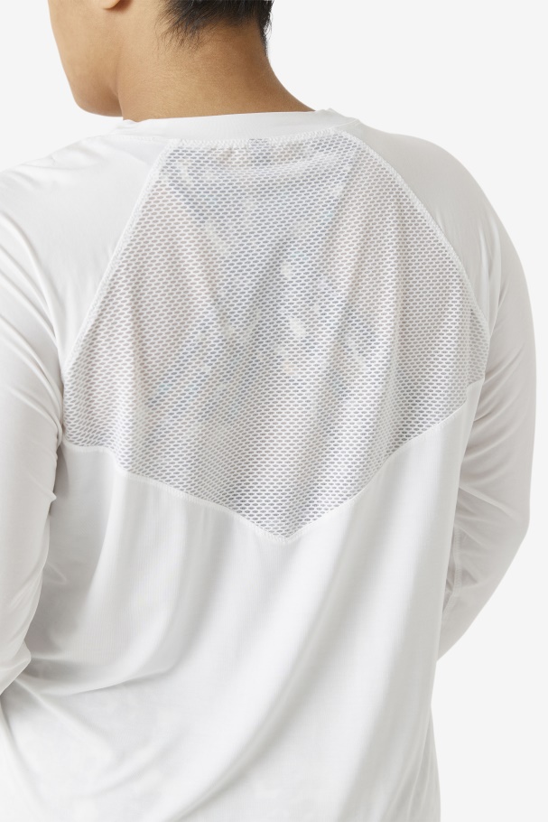 Fi-Lux Mesh Back Long Sleeve Crew Fila UK White